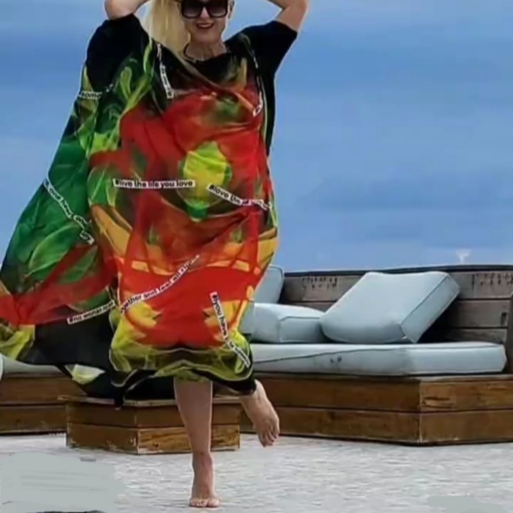 Designer Maxi Dress Luxury Jamaica Resort Wear Gown Maxi Dress One Size
